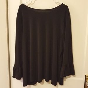 Black bell sleeve blouse